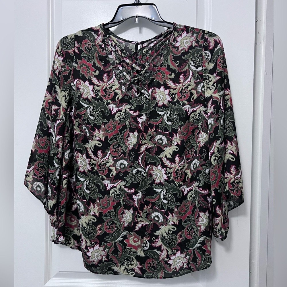 Sami & Jo Green and Red Paisley Blouse